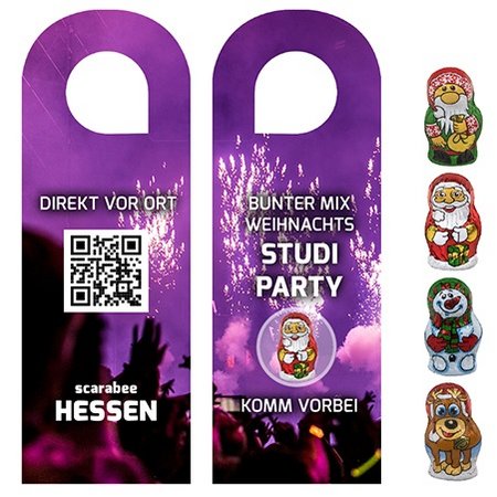 Schoko-Weihnachts Mix 7g Türhänger mit Logo