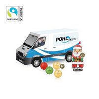 3D Präsent Transporter mit Fairtrade Schokolade mit Logo