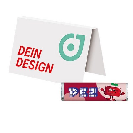 Werbekarte Visitenkartenformat PEZ mit eigenem Logo