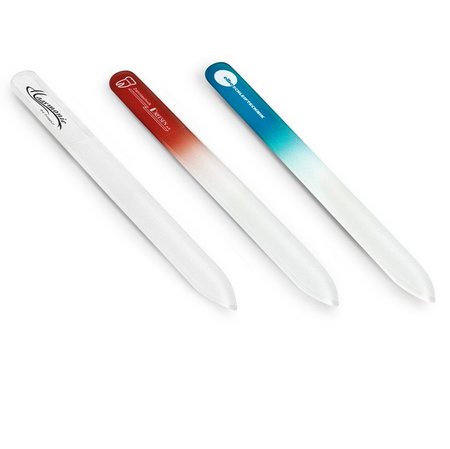 Premium-Glasnagelfeile geätzt - transparent mit Logo