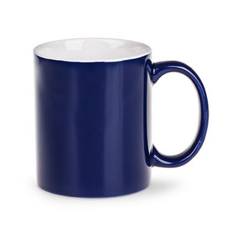 Kaffeebecher Tomek Classic mit Werbung oder Logo dunkelblau - weiß