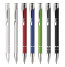 günstiger Aluminium-Kugelschreiber mit gummierter Oberfläche