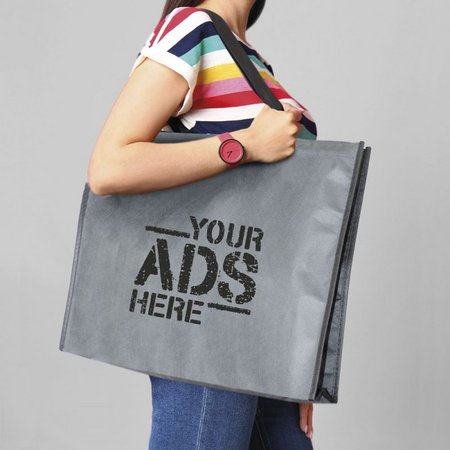 Maxi-Shopper Davos 50 x 40 x 10 cm mit langen Henkeln mit eigenem Logo