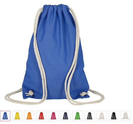 Event-Bag Rucksack 21 x 29 cm aus Baumwolle mit Logo