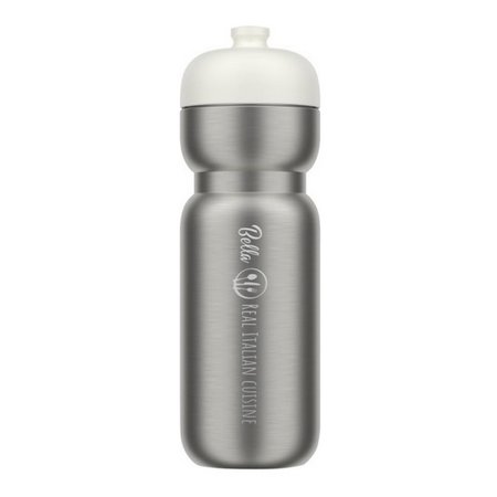 Mepal Pull 800 ml Edelstahl Sportflasche mit Logo weiß