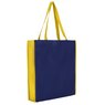 City-Bag 2 PP-Tasche mit Boden u. Seitenfalte 38x42x10 cm dunkelblau-gelb mit Logo