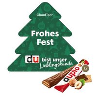 Werbekarte Weihnachtsbaum mit duplo mit Logo