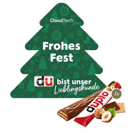Werbekarte Weihnachtsbaum mit duplo mit Logo