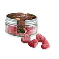 Glühwein Herzen ca. 70g Sweet Dose Mini mit Logo