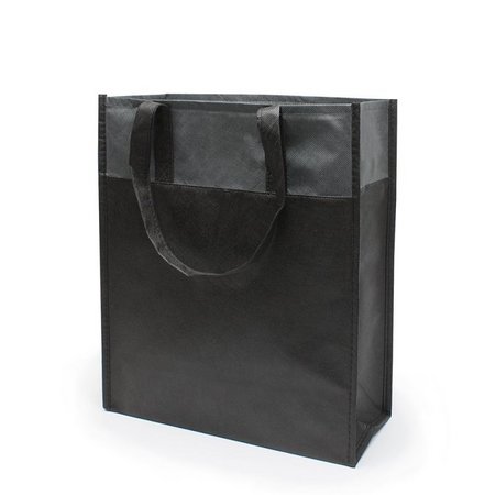 PP-Tasche Brest schwarz-anthrazit 32 x 40 x 15 cm mit kurzen Henkeln und eigener Werbung