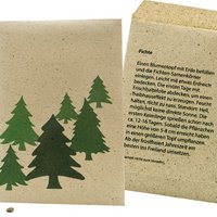 Samentütchen Graspapier Weihnachtsbaum 8,2 x 11,4 cm mit Logo