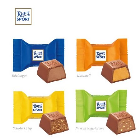 Inhalt Werbewürfel Ritter SPORT Schokowürfel mit Logo