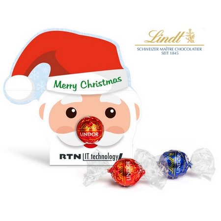 Lindt Lindor in Werbekartonage Santa Claus mit Logo