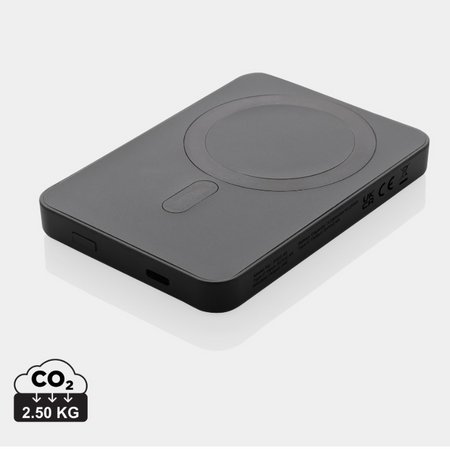 Magnetix 5.000mAh magnetische Powerbank aus RCS recycel. ABS mit Logo