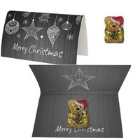 Schoko-Weihnachtsbärchen ca. 7g Werbekarte A6 gefaltet mit Logo