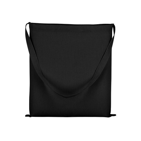 Baumwolle CLASSIC 38x42 cm mit einem langen Henkel schwarz als Werbegeschenk