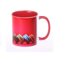 Keramikbecher Tomek Art Duo weiß-rot individuell mit individueller Werbung