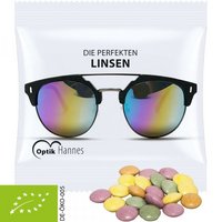 Bio Bunte Schokolinsen, ca. 7g, Mini-Tüte bedruckt mit eigenem Logo