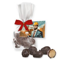 Edelmarzipan  mit Bitterschokolade 35g im Flachbeutel mit Logo