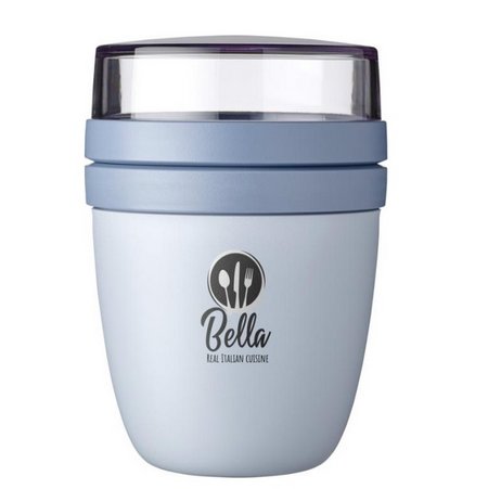 Hellblauer  Mepal Ellipse Mini 300+120 ml Lunchpot mit Logo