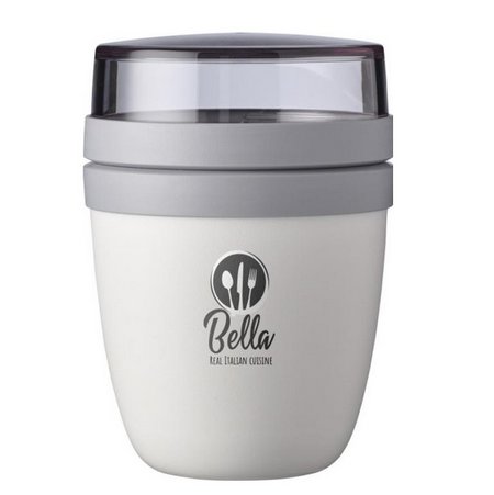 Weißer  Mepal Ellipse Mini 300+120 ml Lunchpot mit Logo