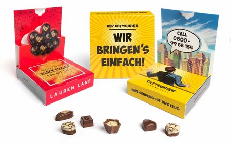  Lindt Mini Pralinés in Pop-Up Kartonage mit individueller Werbung oder Logo