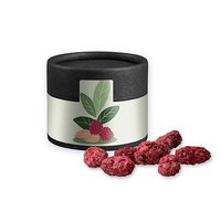 Gebrannte Mandeln Himbeere ca. 40g Biologisch abbaubare Eco Pappdose Mini schwarz mit Logo