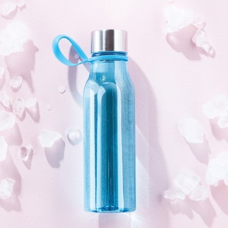 Blaue VINGA Lean Tritan Wasserflasche 600ml mit Logo