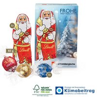 Premium-Präsent mit Lindt Weihnachtsmann Medium eigenem  Logo