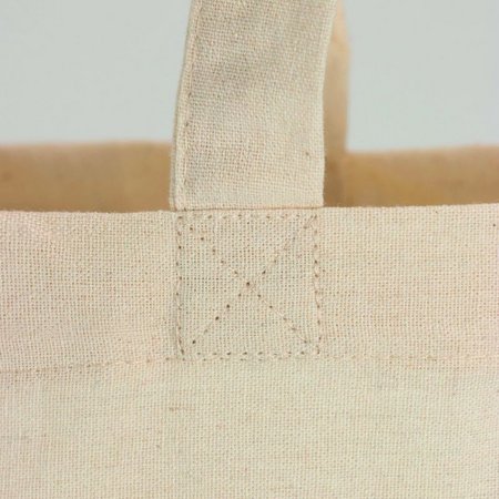 Teilansicht Tragetasche PASSAU 38 x 42 cm aus recycelter Baumwolle mit langen Henkeln mit Logo