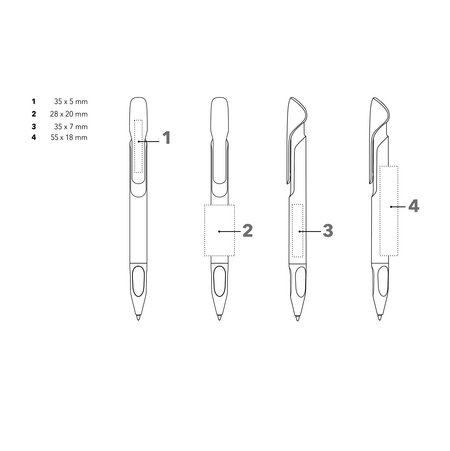 Senator Kugelschreiber EVOXX DUO Polished Recycled Druckfläche