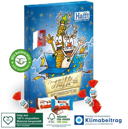 Adventskalender kinder Happy Moments Inlay aus 100 % recyceltem Material  mit eigenem Logo