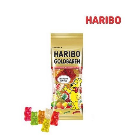 Füllung 3D Präsent Haus mit Haribo Goldbären mit Logo