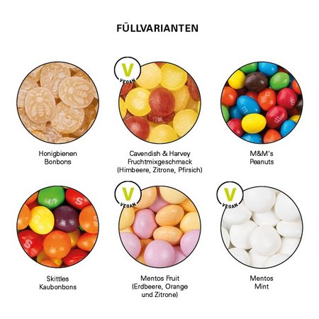 Füllvarianten Papierdose Eco Midi mit Logo