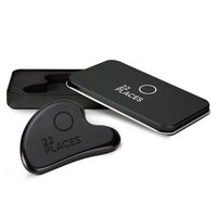 Massagestein Gua Sha Black Obsidian mit Logo