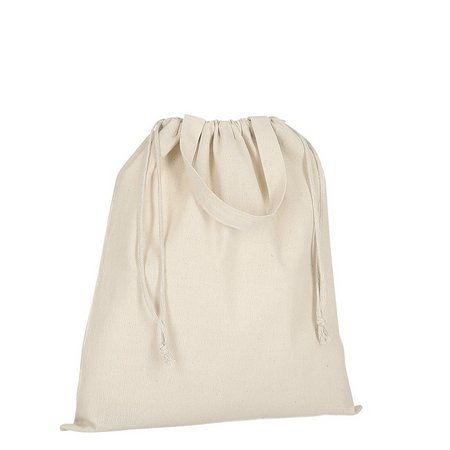 Baumwolltasche CLASSIC 38x42 cm mit zwei kurzen Henkeln und doppeltem Kordelzug als Werbegeschenk