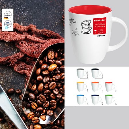 senator® Elite Inside Porzellantasse bedruckt mit Logo