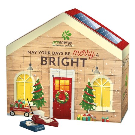 Adventskalender Haus Sarotti bedruckt mit Logo