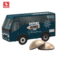3D Präsent Bus WEISS Lebkuchen mit Logo