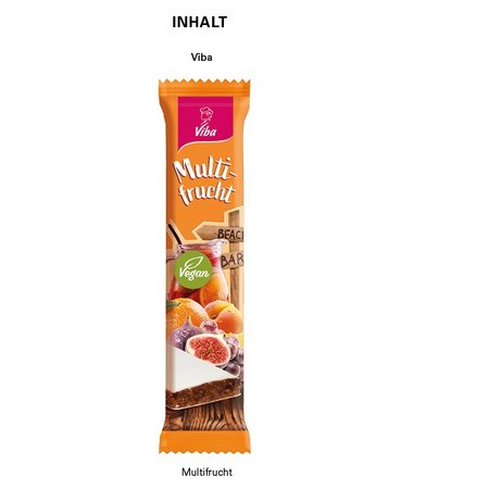 Inhalt Werbeschuber Slim Viba Genussriegel mit Logo