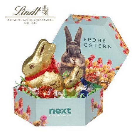 Großes Osternest mit Schokolade von Lindt mit Logo