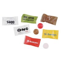 Werbebeutel mit 1 Bonbon bedruckt mit Logo