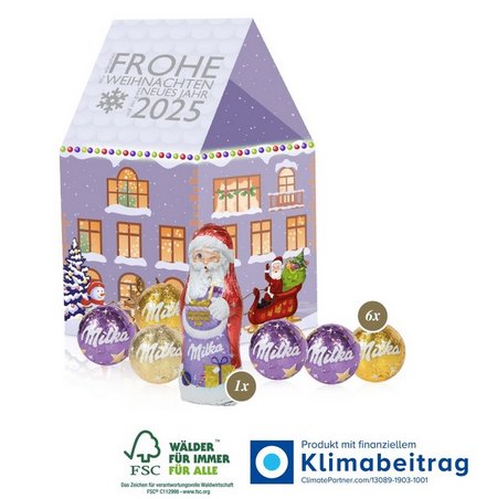 3D Präsent Haus Milka Schokolade mit Logo