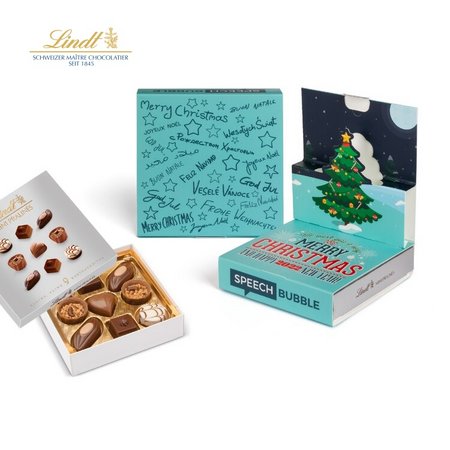 Lindt Mini Pralinés in Pop-Up Kartonage mit eigenem Logo