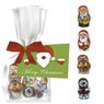 Schoko-Weihnachts Mix ca. 35g Express Flachbeutel mit Schleife mit Werbekarte