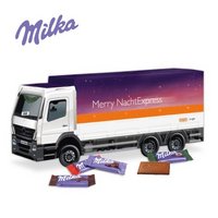 3D Adventskalender LKW mit Milka Schokolade mit Logo