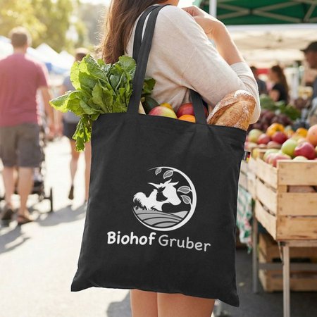 Baumwolltasche BREMEN 38 x 42 cm mit langen Henkeln, Made in Germany mit eigenem Logo