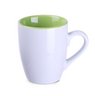 Keramiktasse bedrucken Ilona Duo weiß-hellgrün mit eigenem Logo