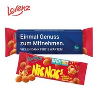 Lorenz Nic Nac´s im Werbeschuber mit Logo
