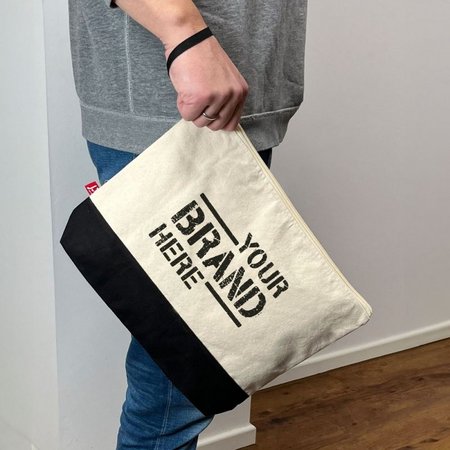 Reißverschlusstasche HEIDELBERG 37 x 27 x 6 cm Canvas- mit Kontrastboden und Trageschlaufe mit Werbung